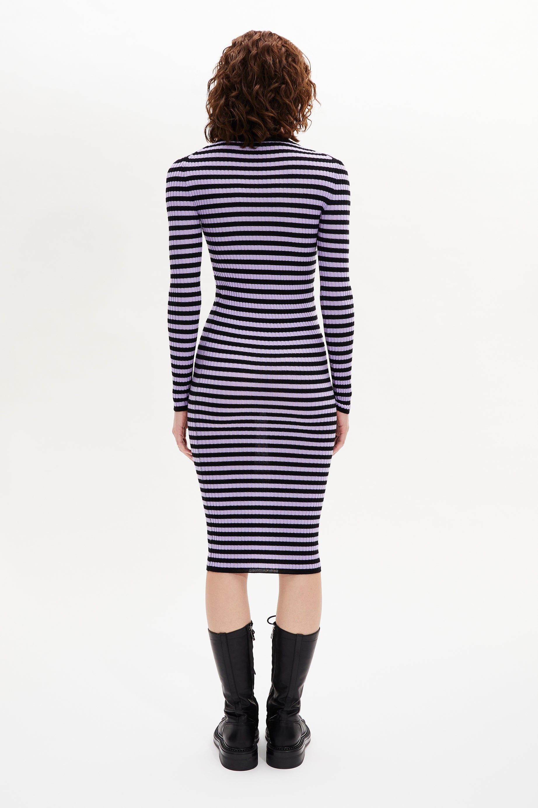 Robe en laine - Noir & Lilas