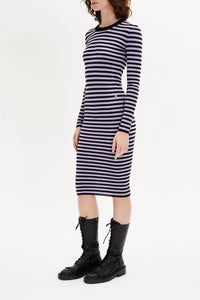 Robe en laine - Noir & Lilas