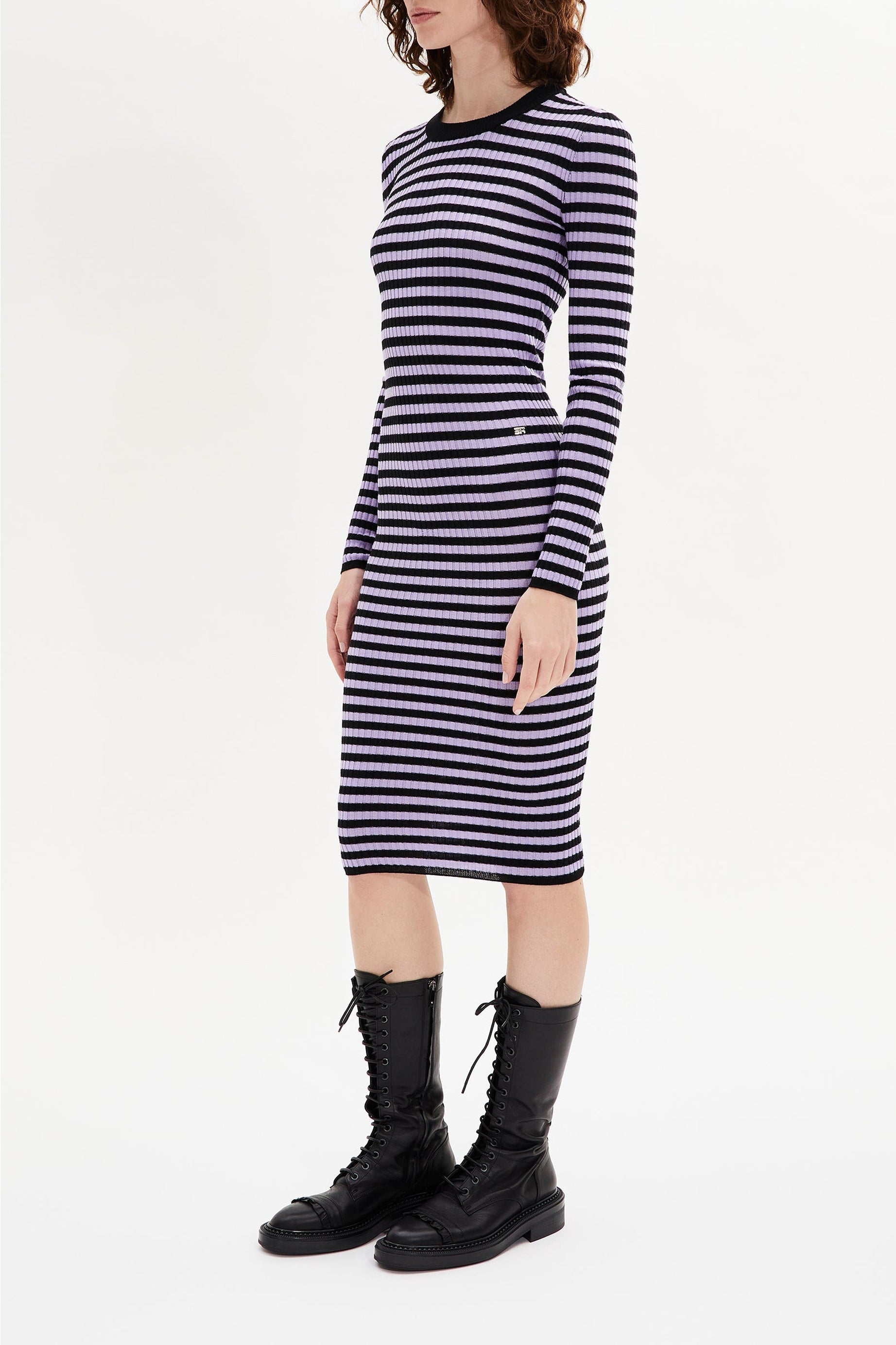 Robe en laine - Noir & Lilas