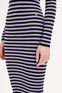 Robe en laine - Noir & Lilas