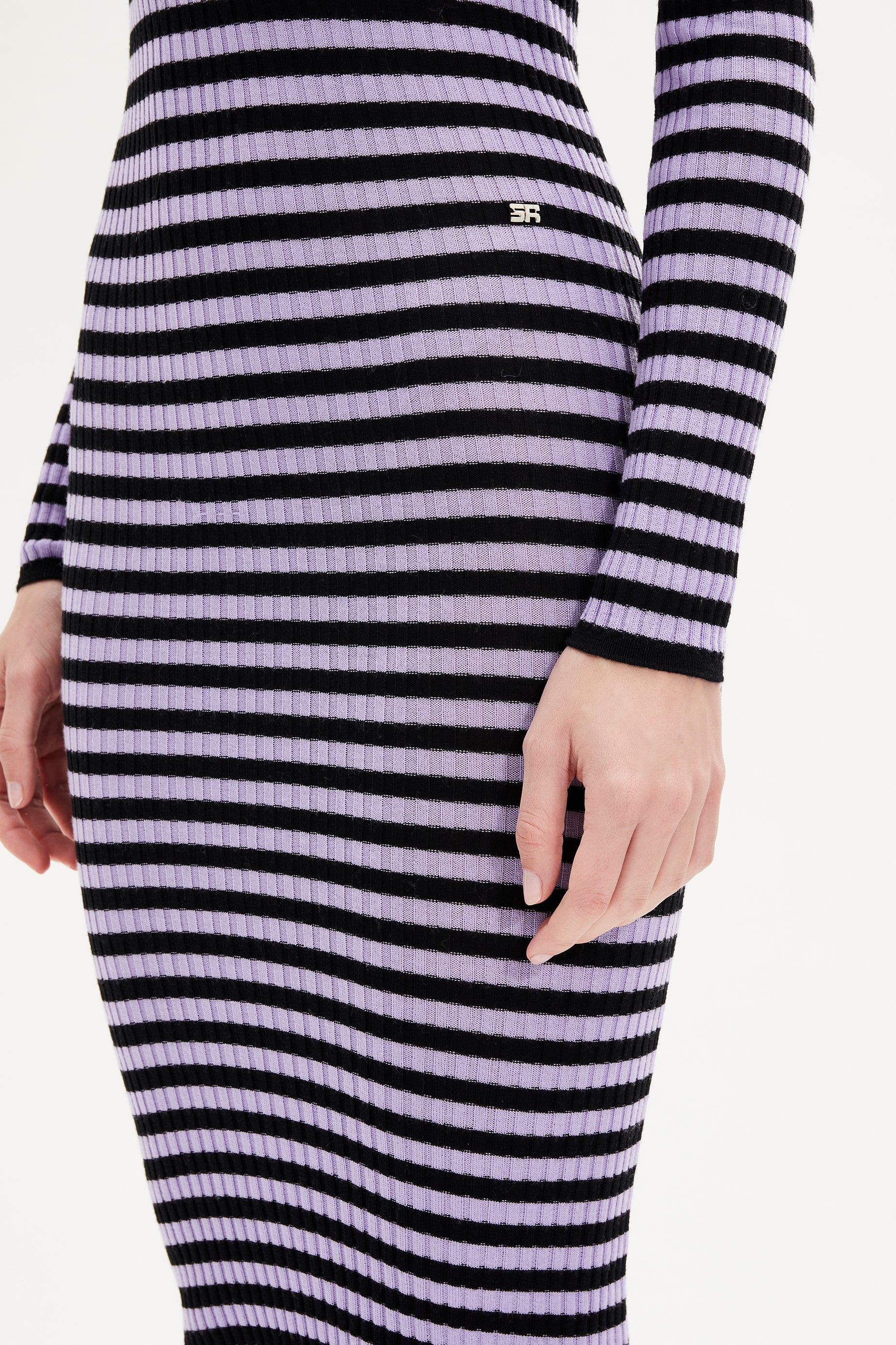 Robe en laine - Noir & Lilas