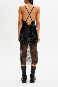 Robe nuisette courte asymétrique - Noir