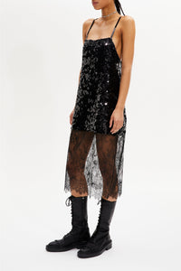 Robe nuisette courte asymétrique - Noir