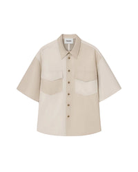 Chemise Rens en patchwork - Off White & Creme