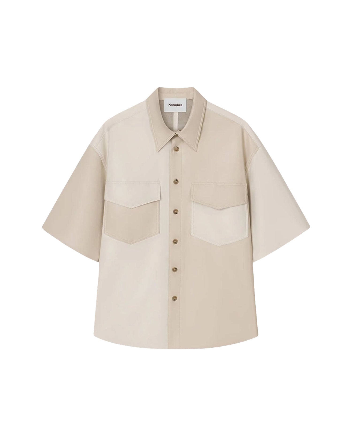Chemise Rens en patchwork - Off White & Creme