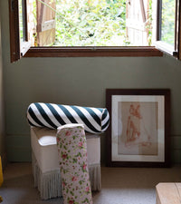 Pouf Nonna en velours - Beige