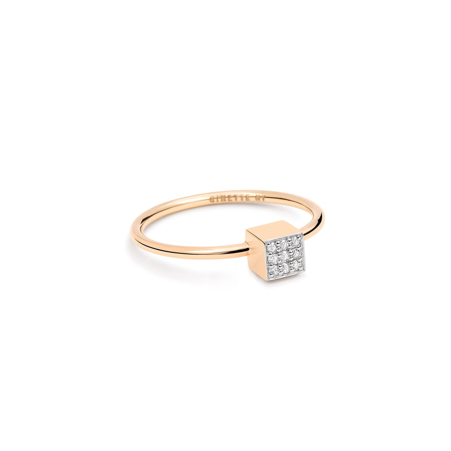 Bague Ever en or rose 18 carats & diamant - Blanc mini