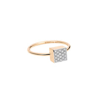 Bague Ever en or rose 18 carats & diamant - Blanc mid