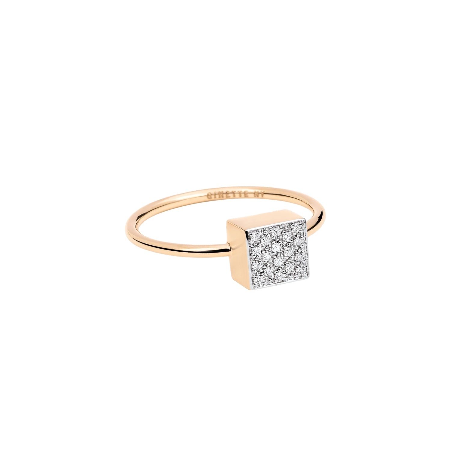 Bague Ever en or rose 18 carats & diamant - Blanc mid