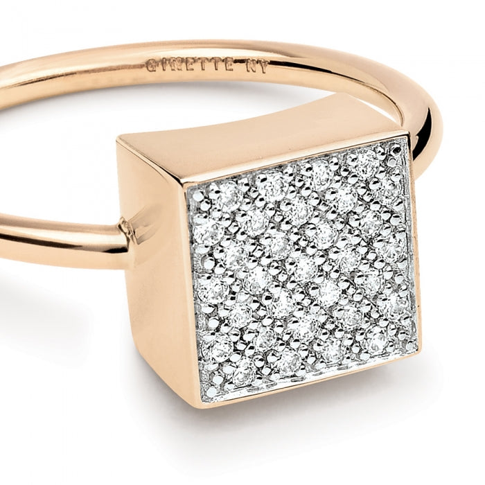 Bague Ever en or rose 18 carats & diamant - Blanc