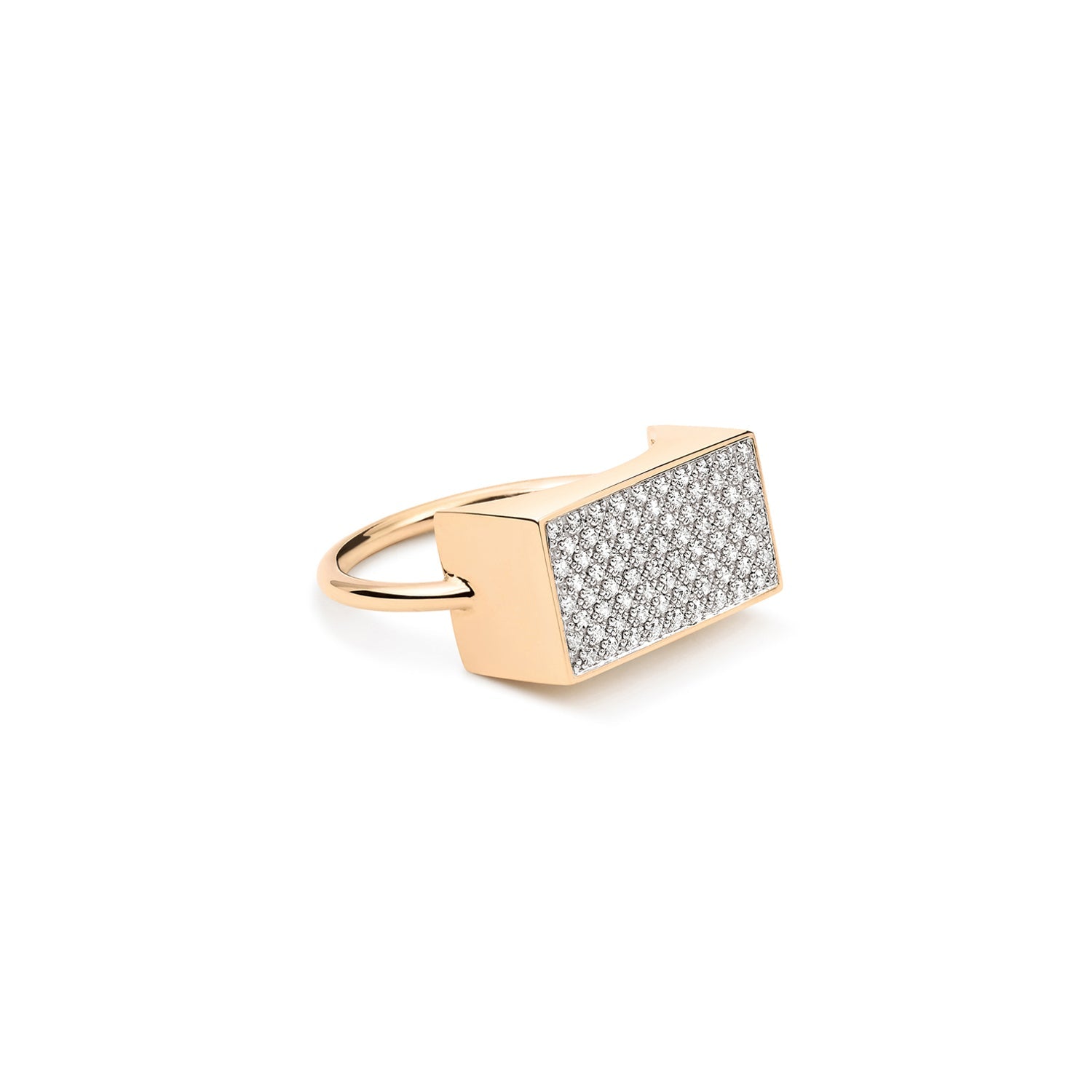 Bague Ever en or rose 18 carats & diamant blanc - Blanc