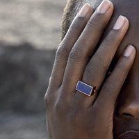 Bague Ever en or rose 18 carats - Bleu