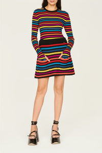 Mini-jupe à poches en laine - Multicolor