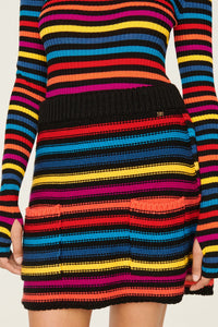 Mini-jupe à poches en laine - Multicolor