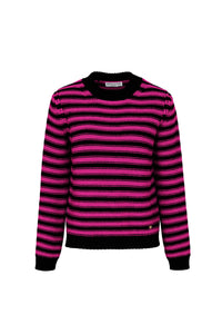 Pull Poor Boy en laine - Noir & Fuchsia