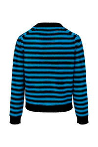 Pull Poor Boy en laine - Noir & Bleu de Prusse