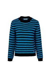 Pull Poor Boy en laine - Noir & Bleu de Prusse