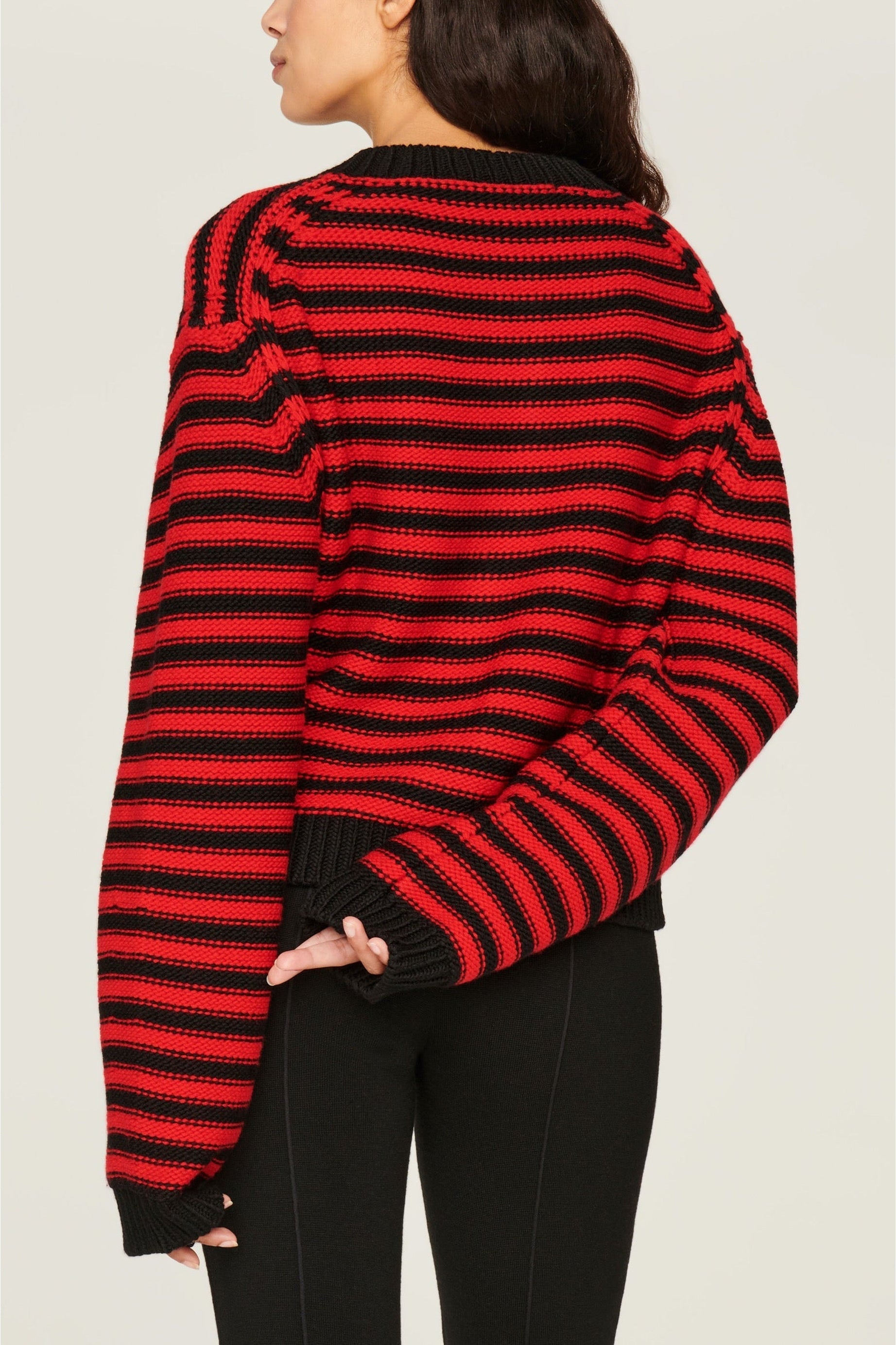 Cardigan en laine - Noir & Rouge
