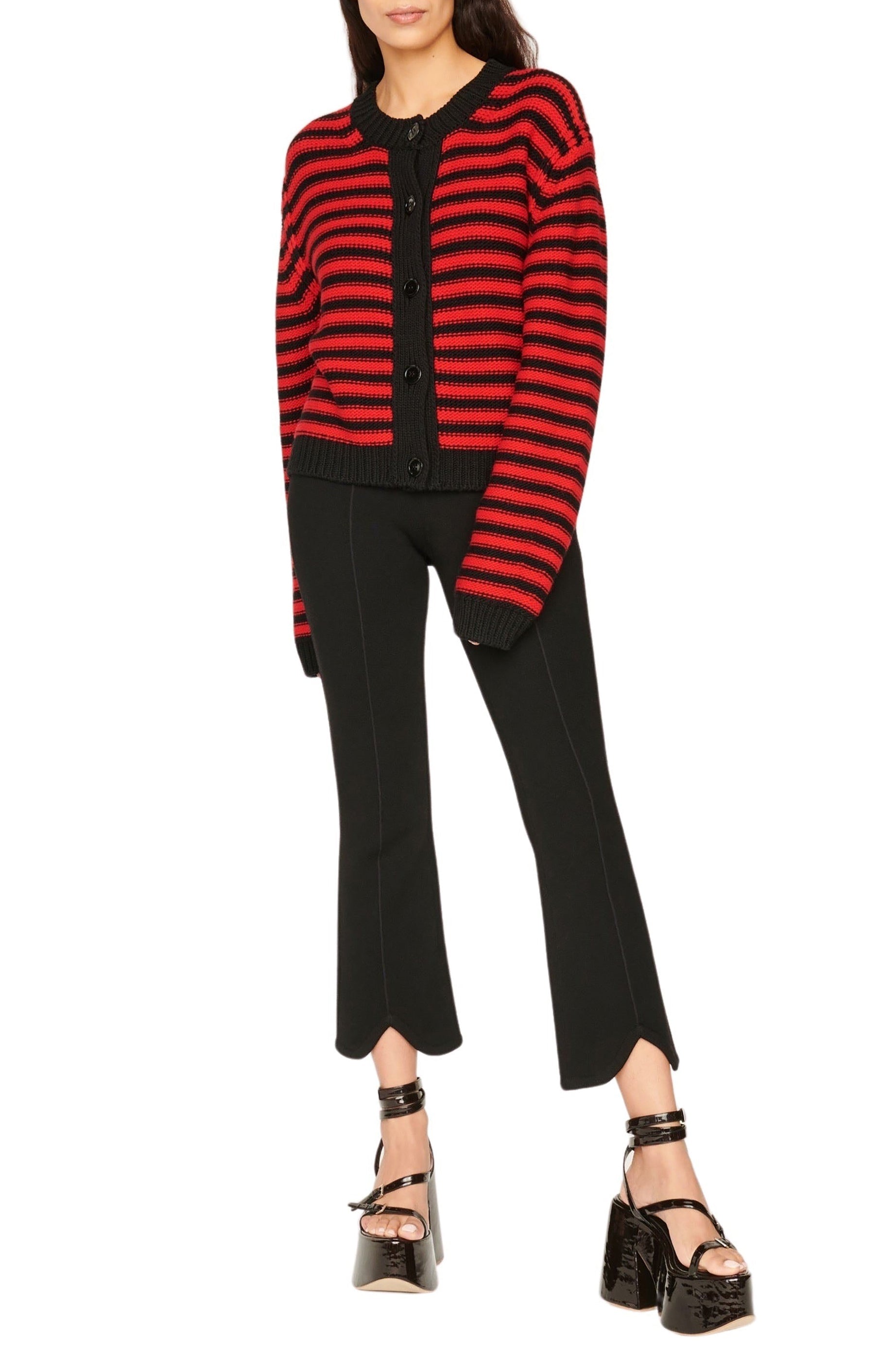 Cardigan en laine - Noir & Rouge