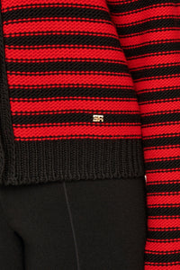 Cardigan en laine - Noir & Rouge