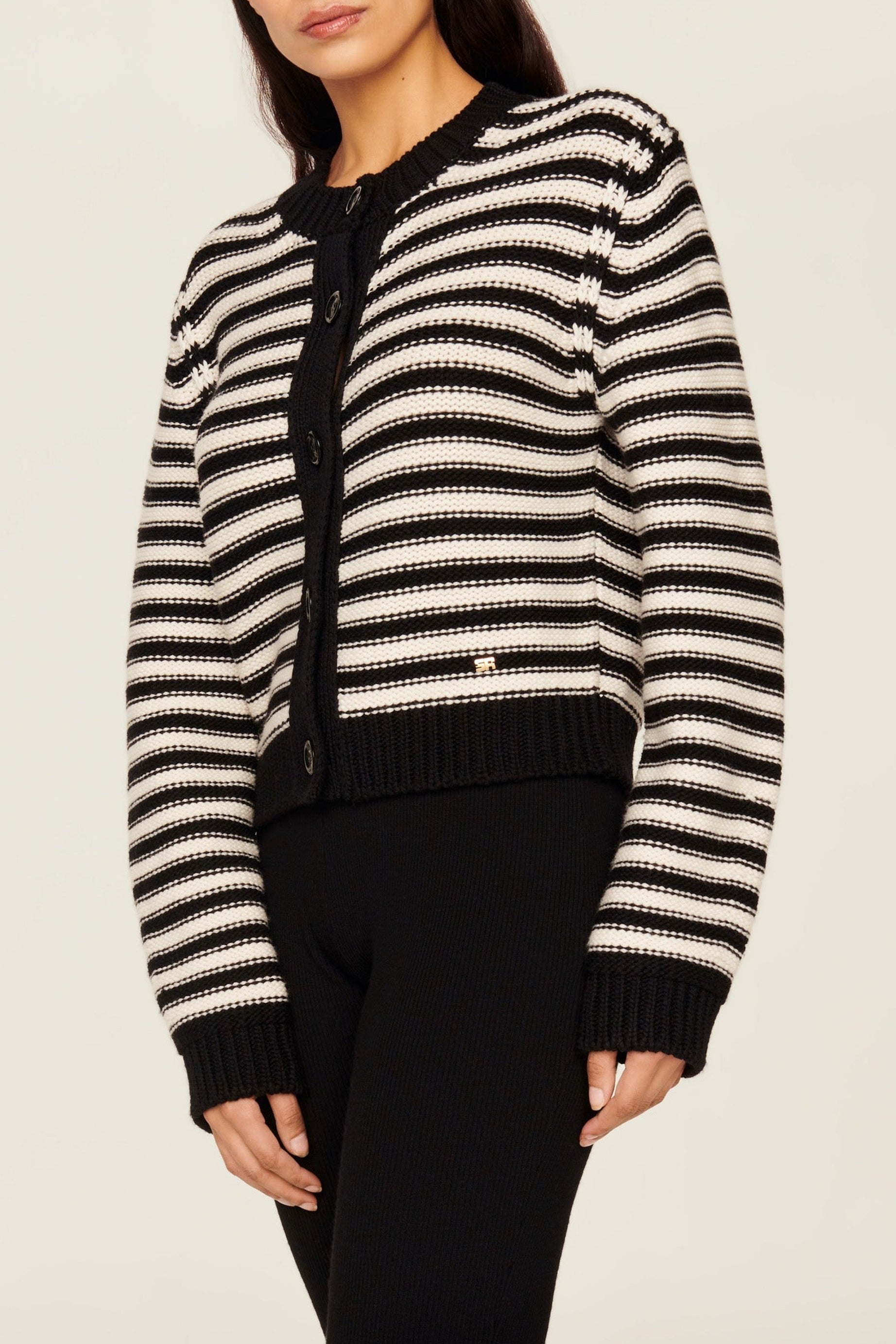 Cardigan en laine - Noir & Blanc