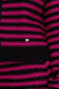 Cardigan en laine - Noir & Fuchsia