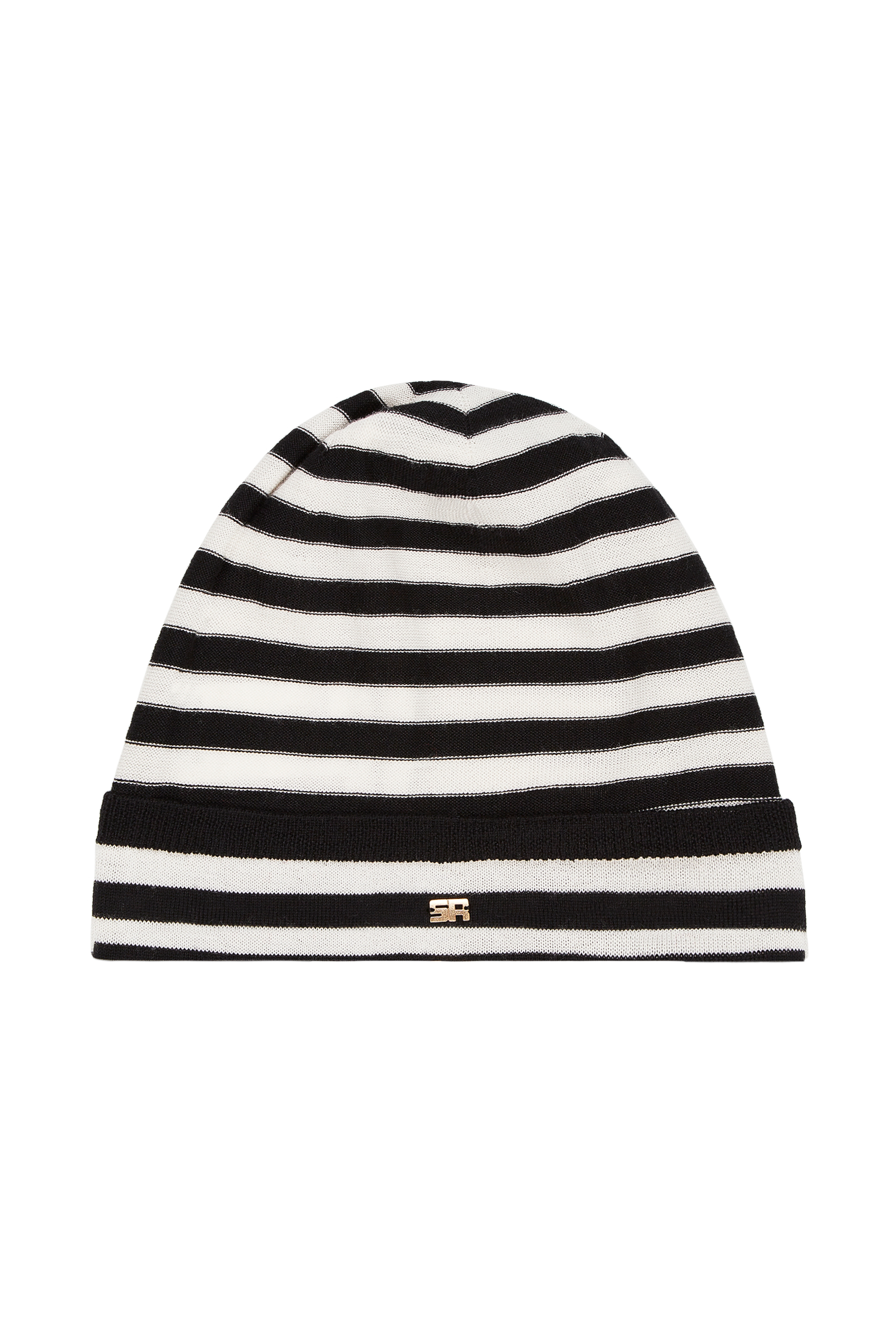 Bonnet Poor Boy rayé en laine - Noir & Blanc