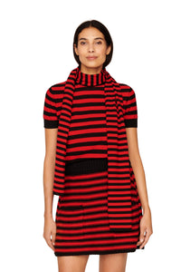 Echarpe en laine - Noir & Rouge