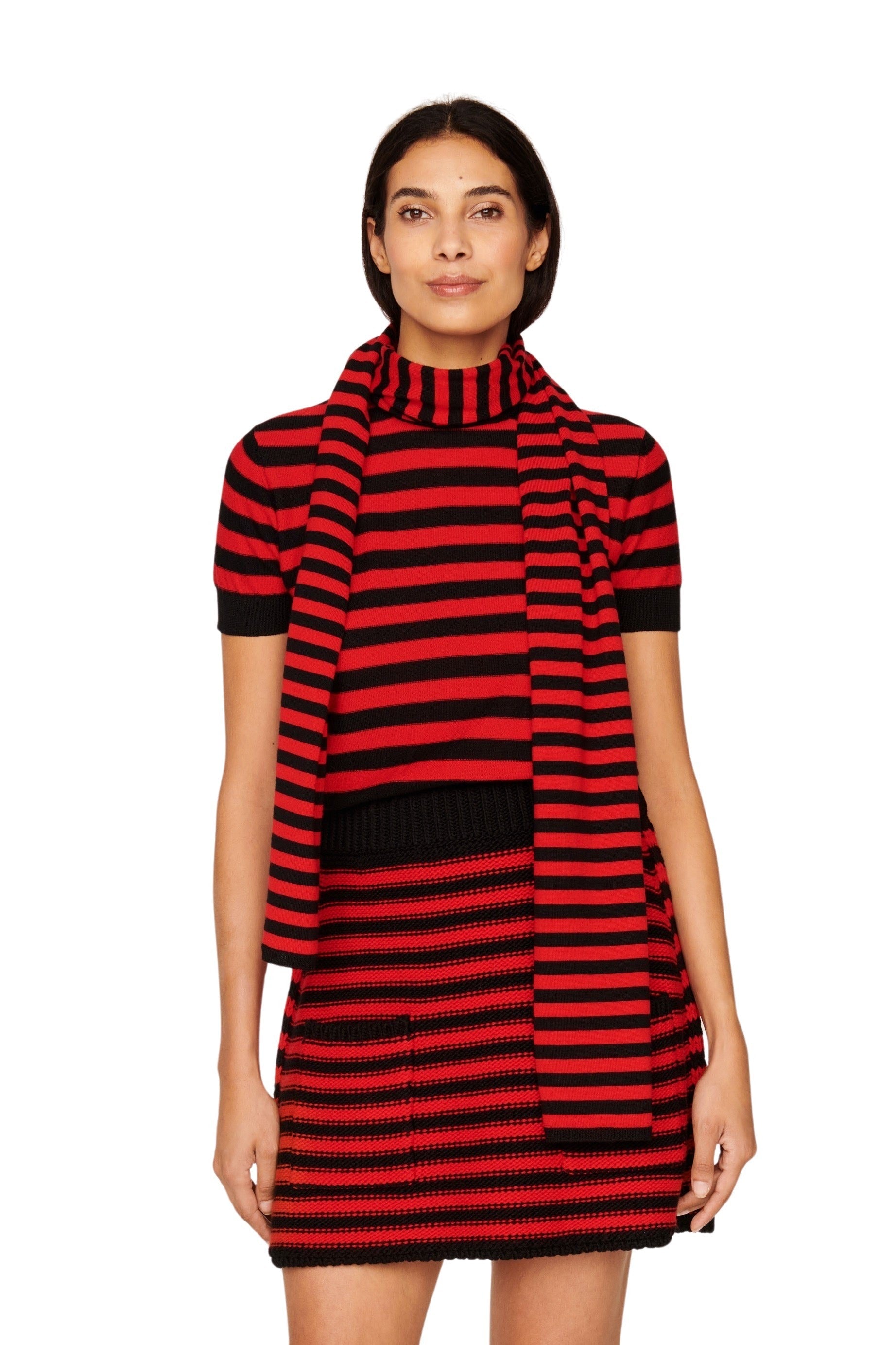 Echarpe en laine - Noir & Rouge