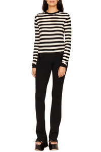 Pull rayé en laine - Noir & Blanc