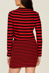 Mini-jupe en laine - Noir & Rouge