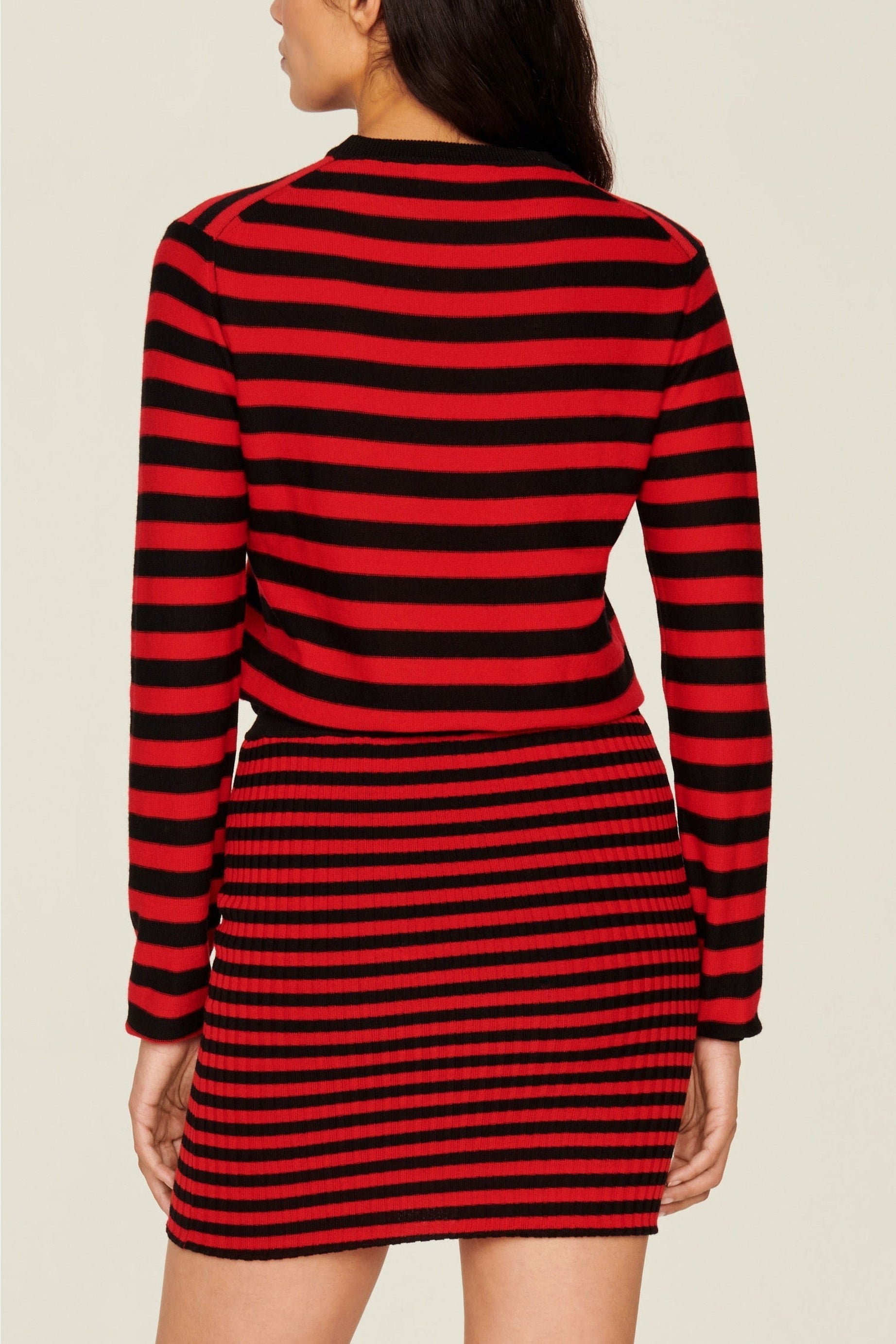 Mini-jupe en laine - Noir & Rouge