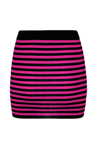 Mini-jupe en laine - Noir & Fuchsia