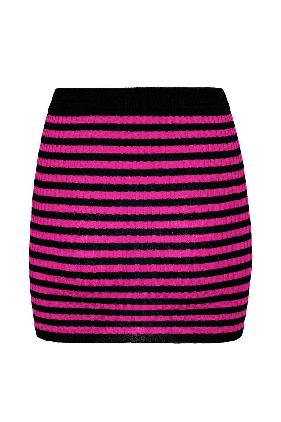 Mini-jupe en laine - Noir & Fuchsia