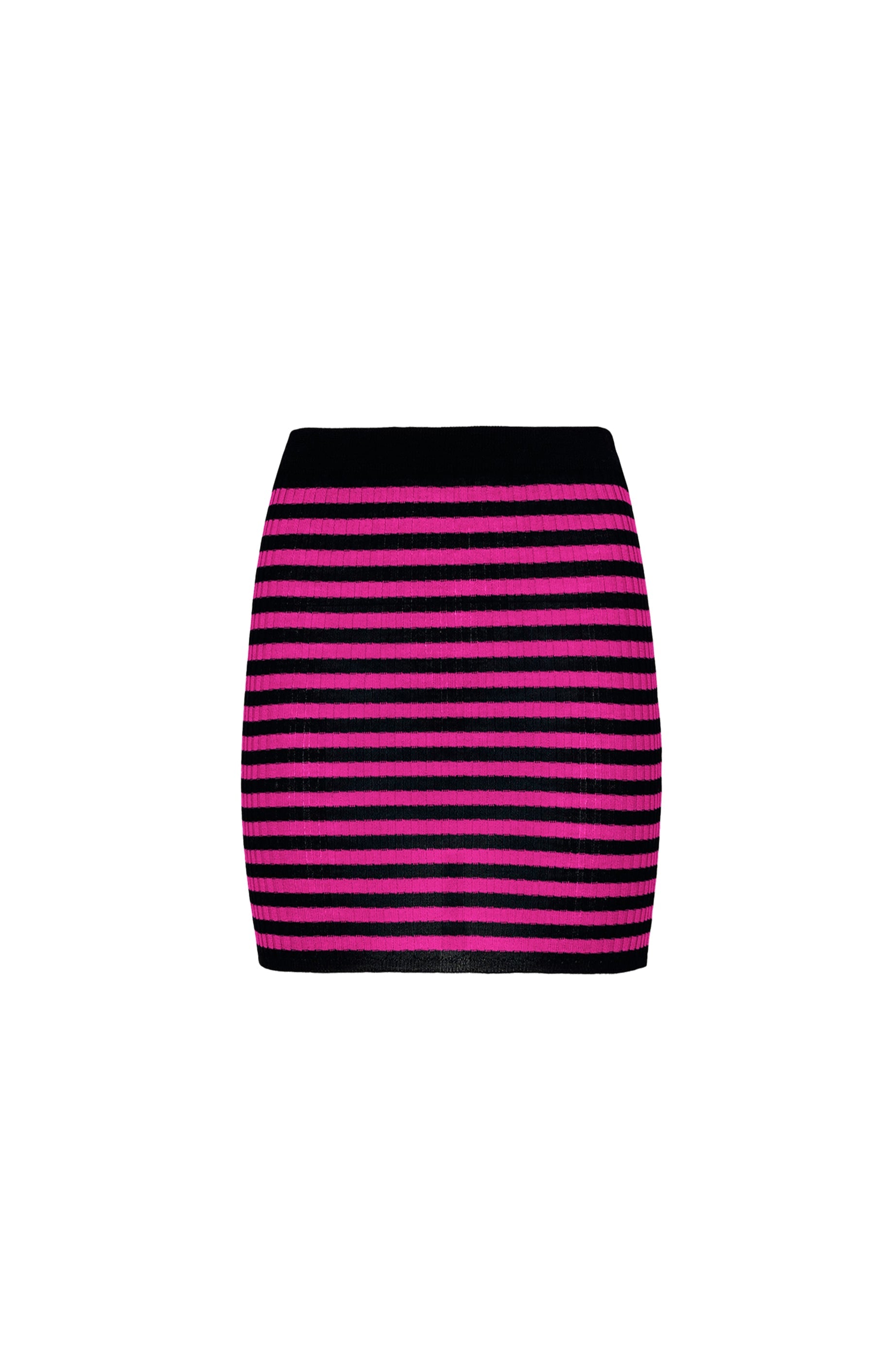 Mini-jupe en laine - Noir & Fuchsia