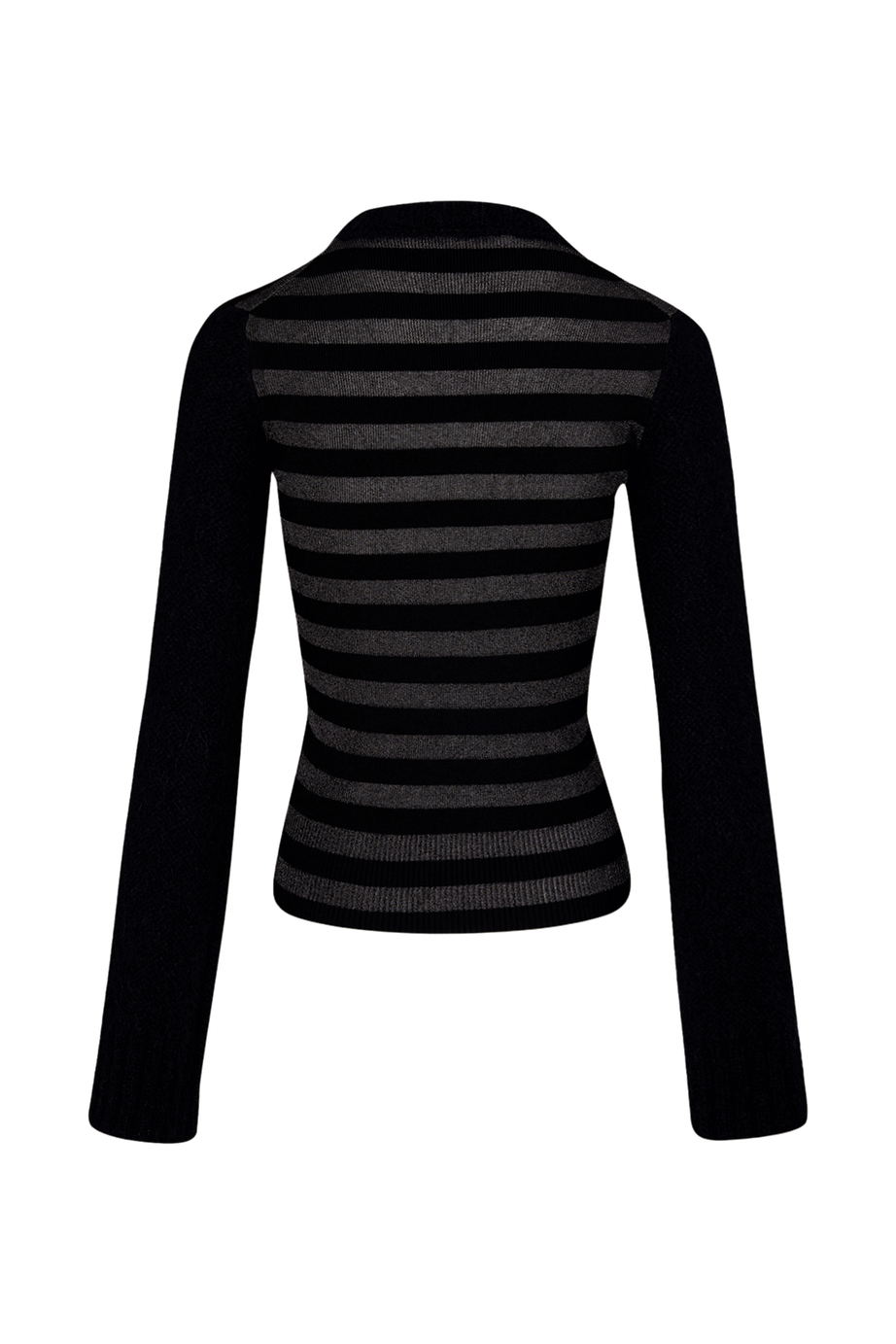 Pull lurex rayé en laine - Noir