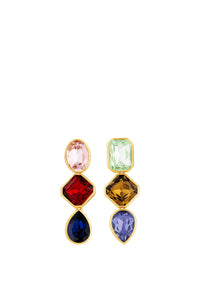 Boucles d'oreilles Superchromatic multitriple en crystal - Multicolor