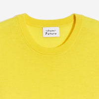 Pull à col rond droit en laine superfine - Summer Yellow