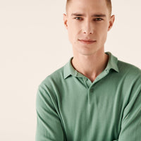 Pull polo en laine superfine - Frozen Green