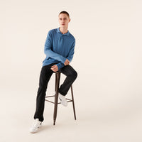 Pull polo en laine superfine - Pastel Blue