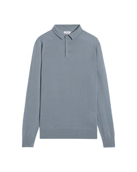 Pull polo en laine superfine - Cloud Blue