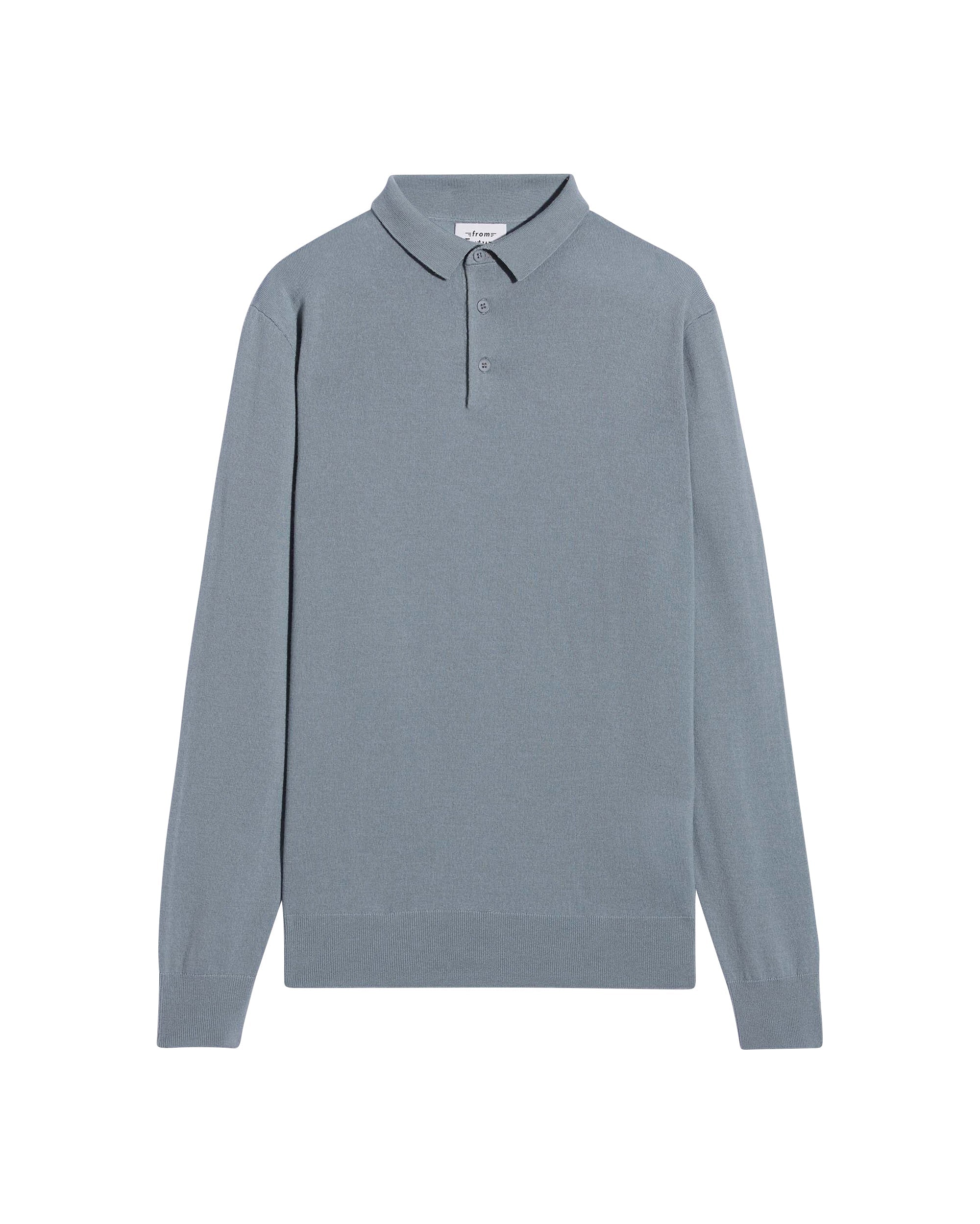 Pull polo en laine superfine - Cloud Blue