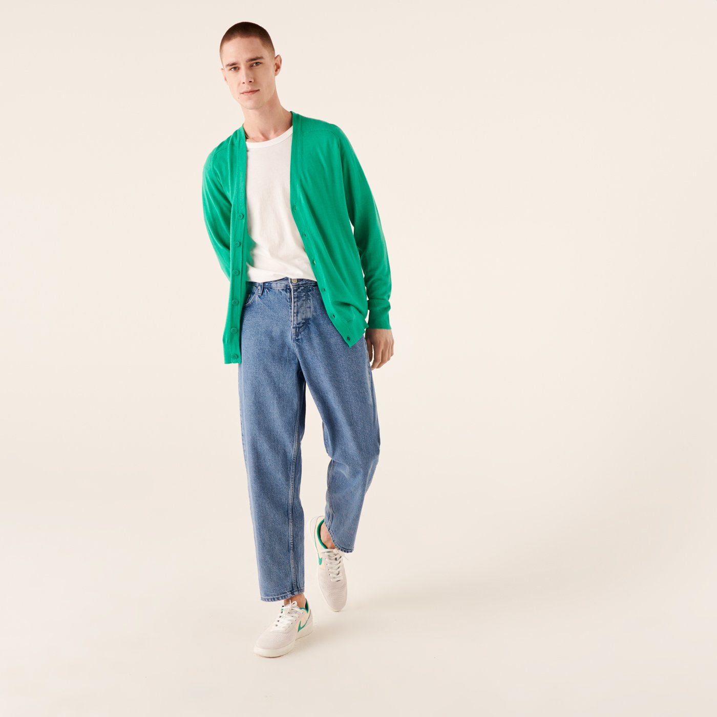 Cardigan en laine superfine - Mint
