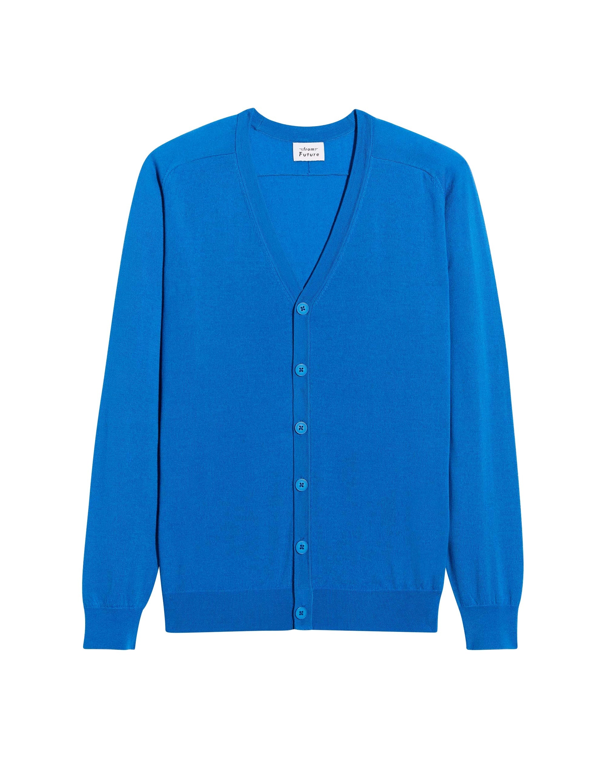 Cardigan en laine superfine - Denim Blue