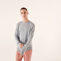 Pull à col rond fin en cachemire - Cloud Blue