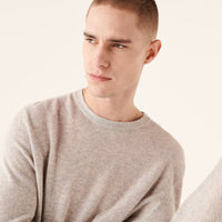 Pull à col rond fin en cachemire - Light Heather Gray