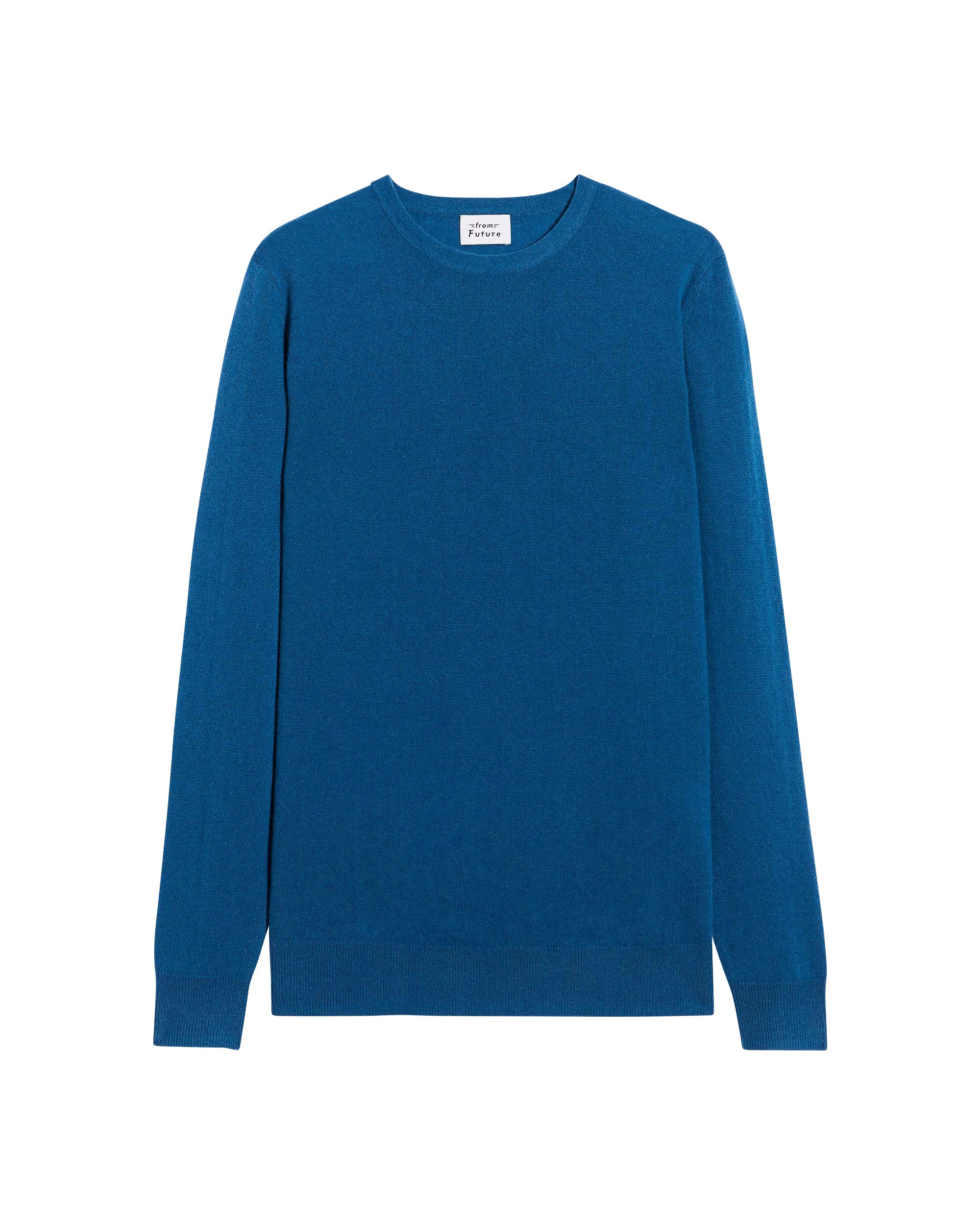 Pull à col rond fin en cachemire - Petrol Blue