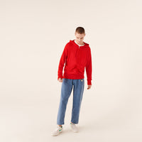 Hoodie zippé en laine superfine - Summer Red