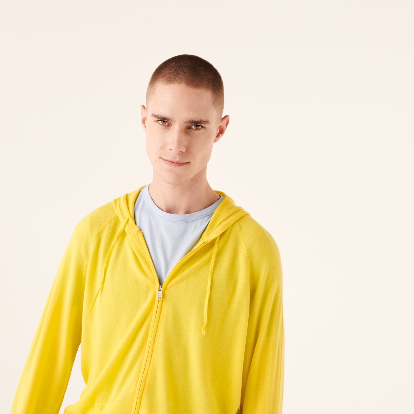Hoodie zippé en laine superfine - Summer Yellow