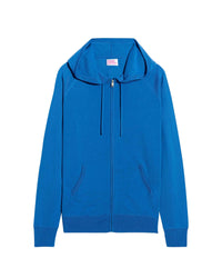 Hoodie zippé en laine superfine - Denim Blue